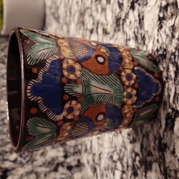 SALE--Thoune Faience Owl Majolica Hand Painted Cup - Picture 3 of 7